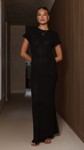 Valise Maxi Dress - Black Statement Mood Comfort and Elegance