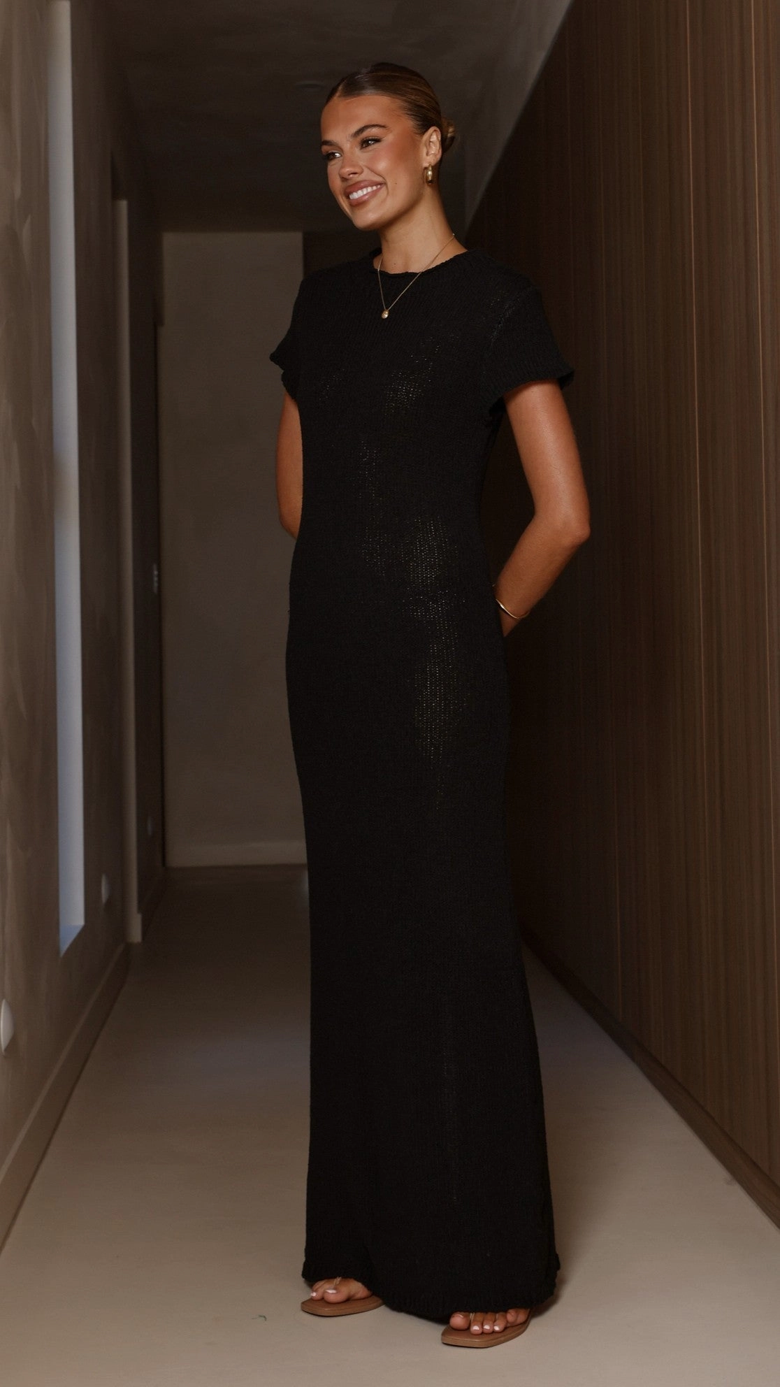 Valise Maxi Dress - Black Rose Flush