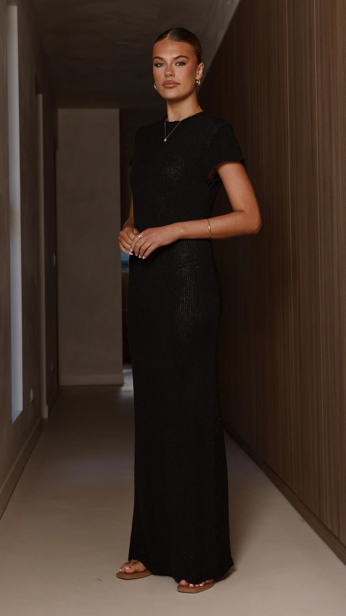 Valise Maxi Dress - Black Flared-Hem