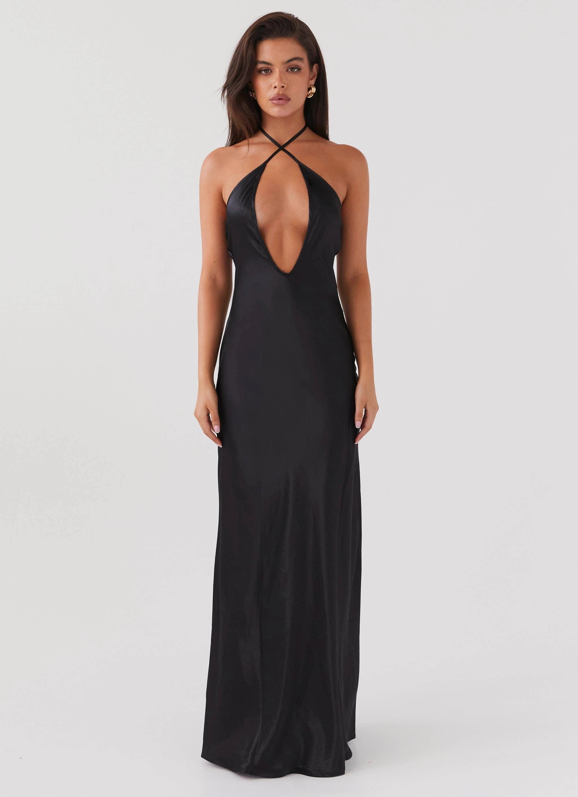 Noir Symphony Maxi Dress - Black Neutral palette Chic Comfort