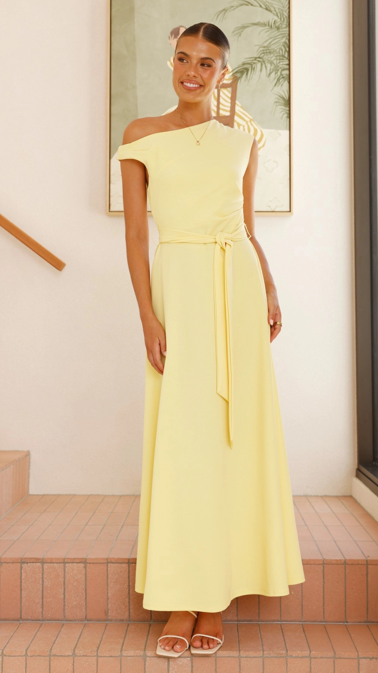 Gemma Maxi Dress - Baby Yellow Natural Flow
