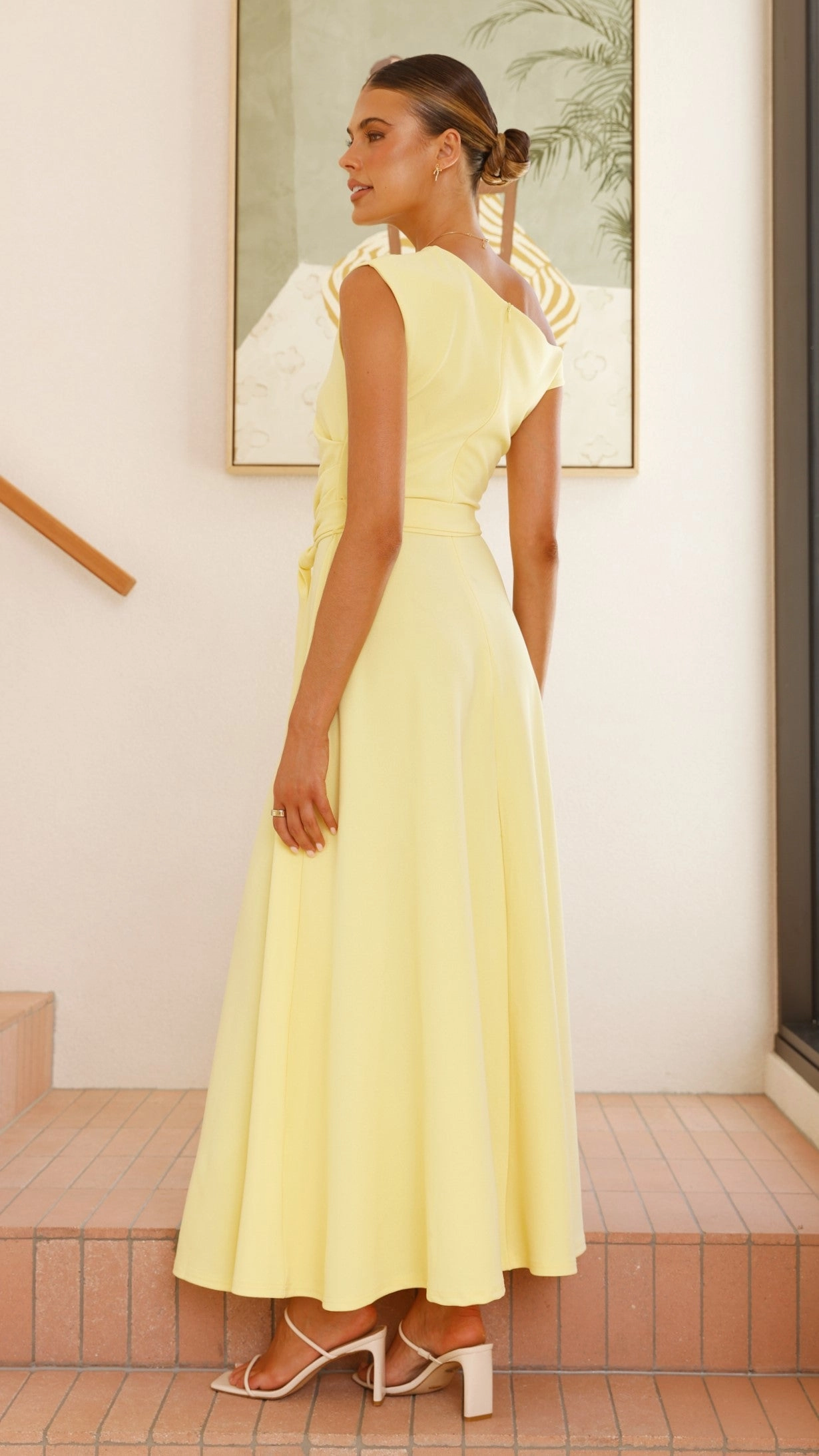 Minimal Detail Bow Glow Gemma Maxi Dress - Baby Yellow