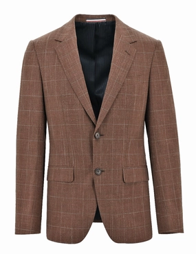 ZipperClosure Cold Day Look Parker Buggy Brown Checked Sports Jacket