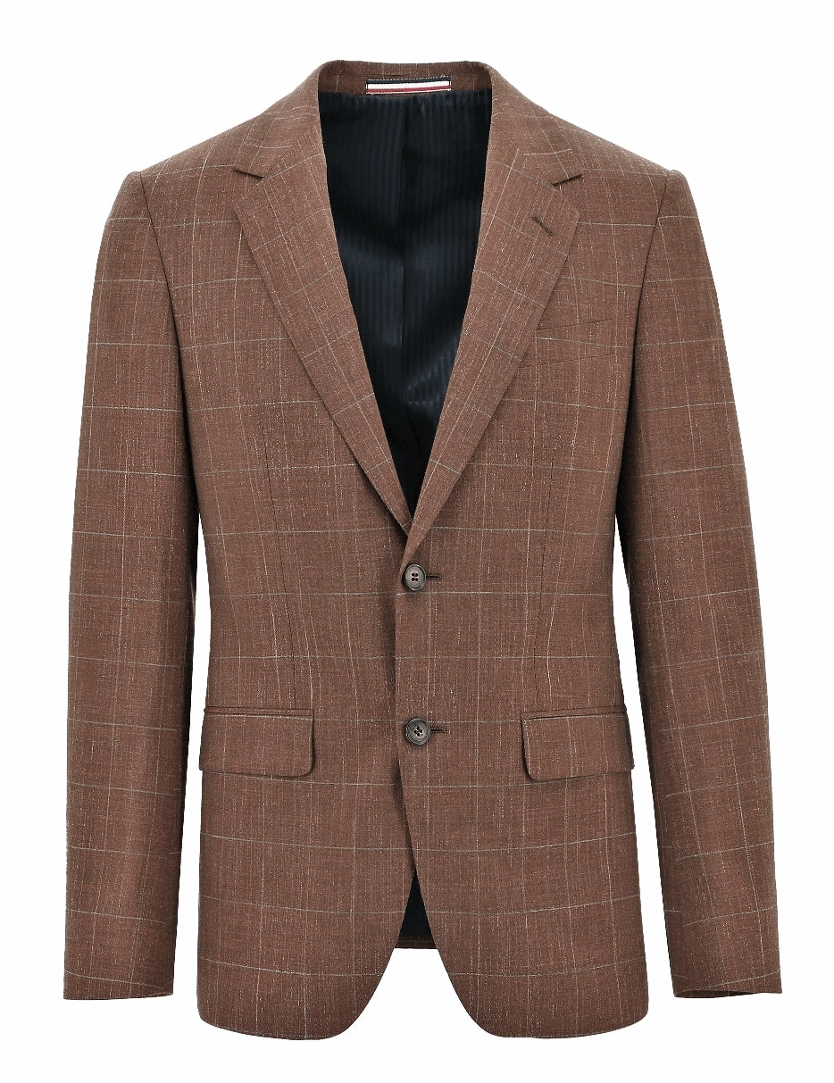ZipperClosure Cold Day Look Parker Buggy Brown Checked Sports Jacket