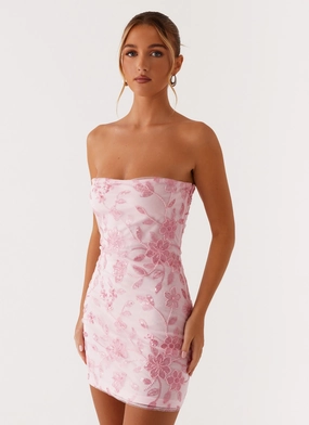Moorey Beaded Mini Dress - Pink Sophisticated Wear