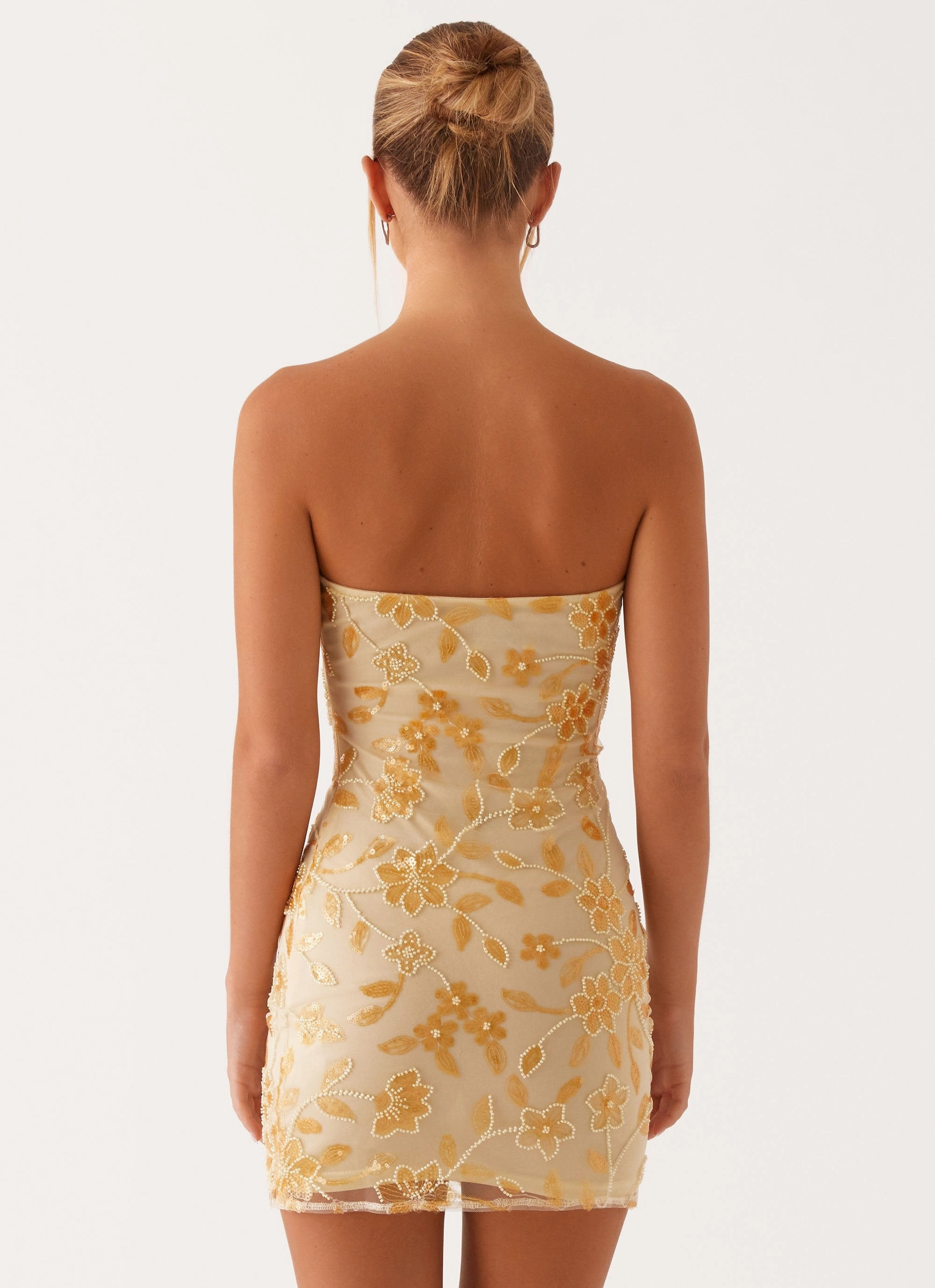 Moorey Beaded Mini Dress - Yellow Balanced Fit