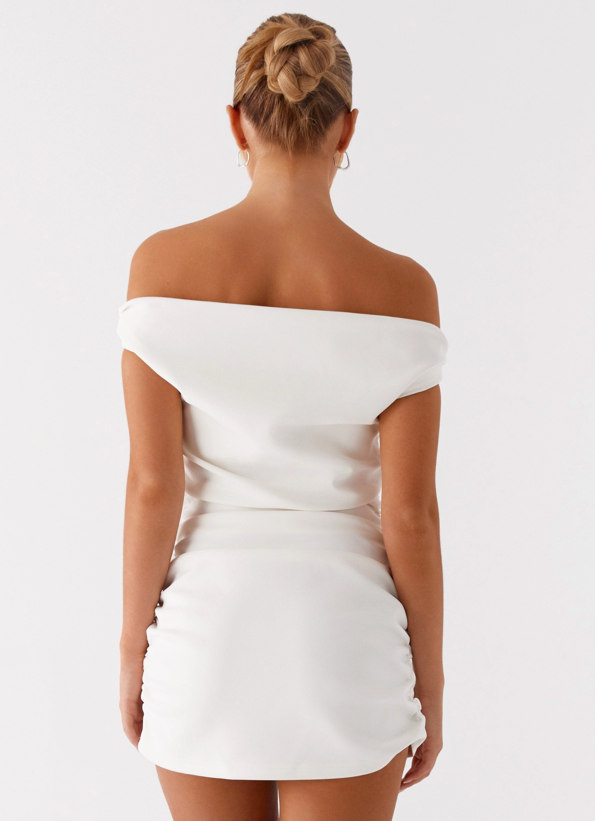 Morgan Off Shoulder Mini Dress - Ivory Japan Cool