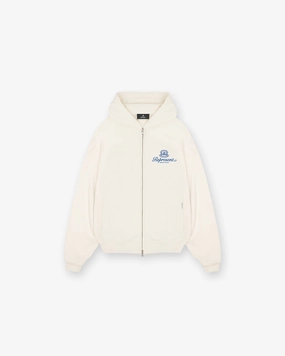 Permanent Vacation Zip Up Hoodie - Antique White Metallic look Cozy Energy