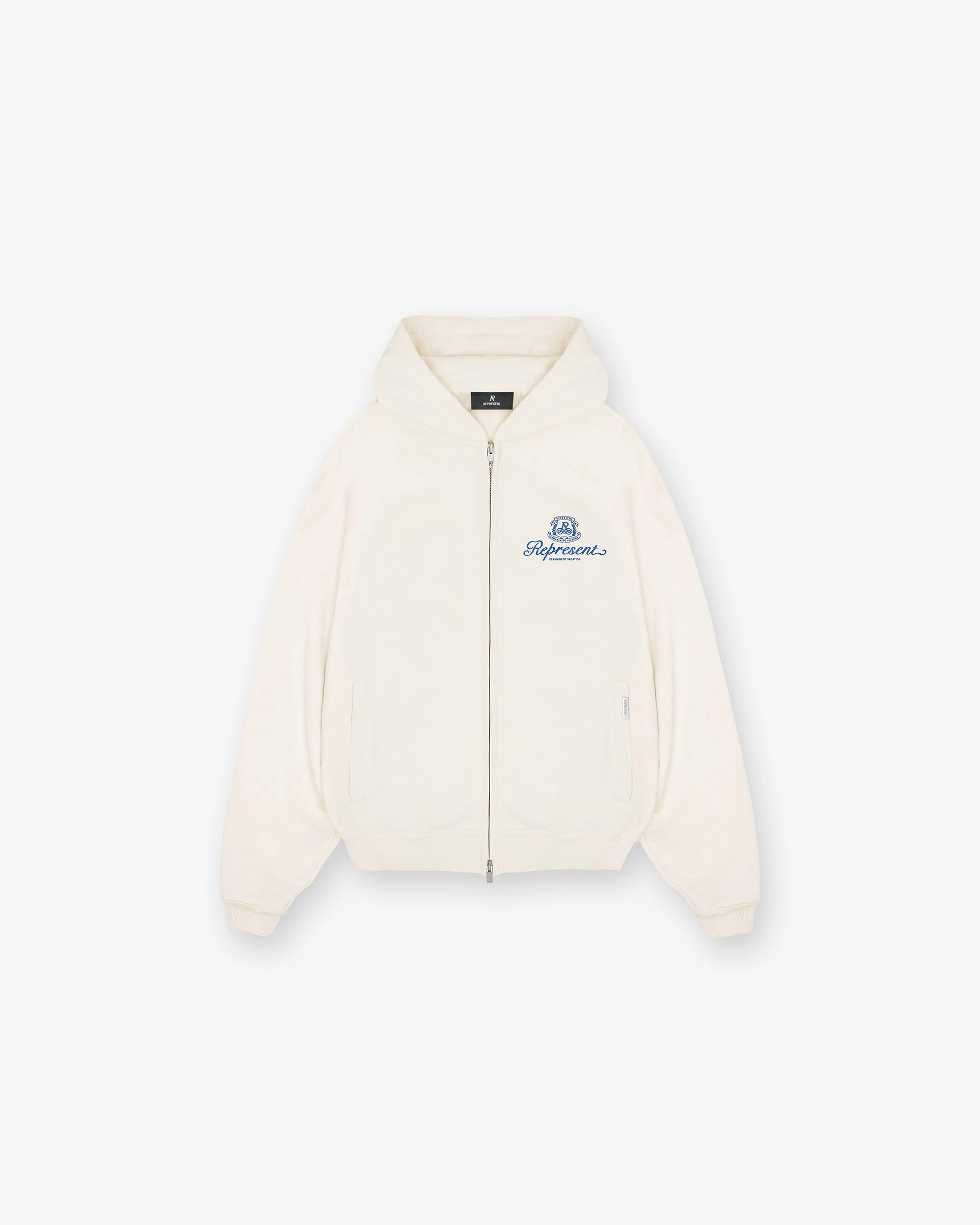 Permanent Vacation Zip Up Hoodie - Antique White Metallic look Cozy Energy