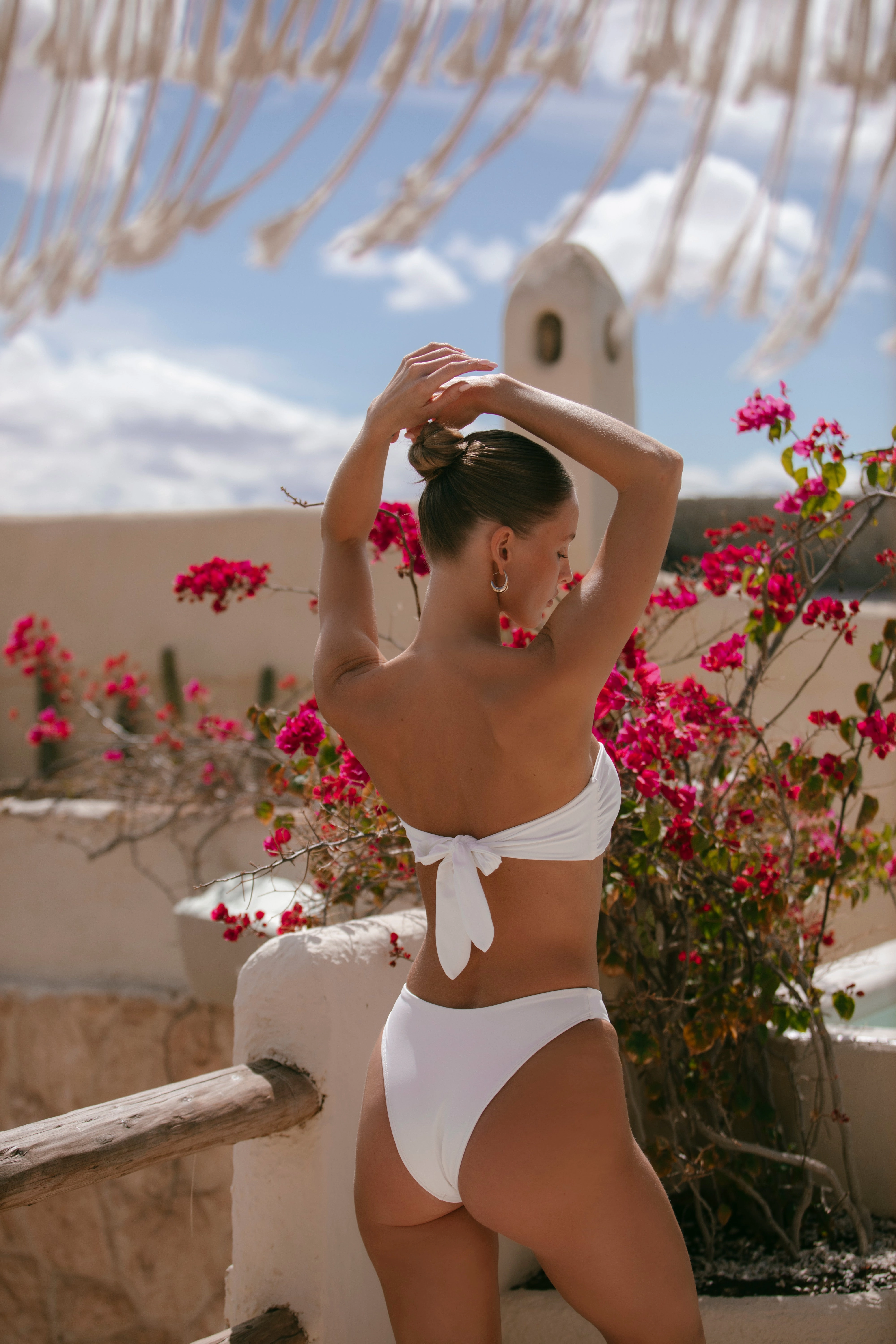 Turks & Caicos Bottom - Bridal White Neutral Tone Trims Comfort waistband