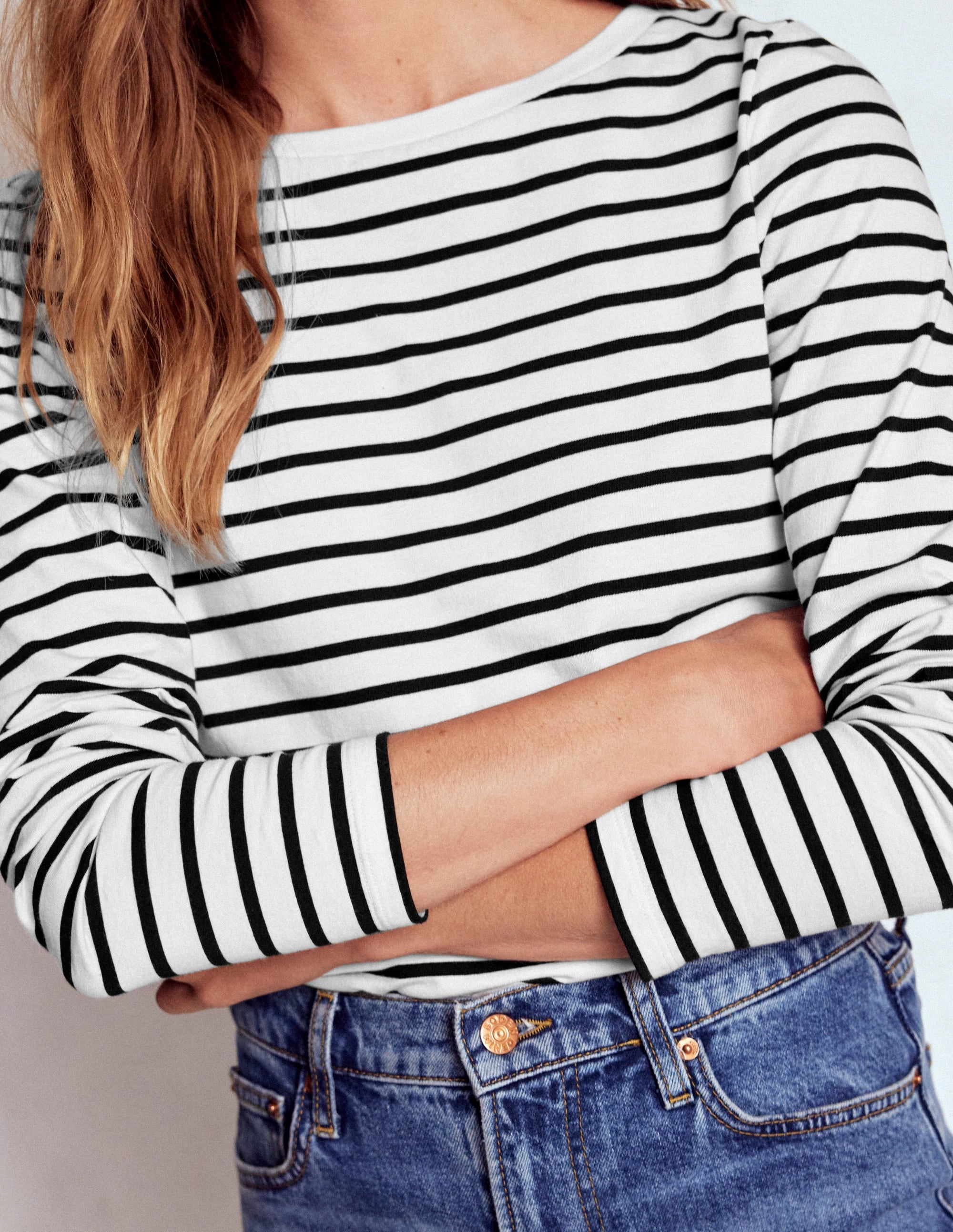 MultiPocket Configuration AntiOdor Olivia Long Sleeve Breton-Ivory, Black