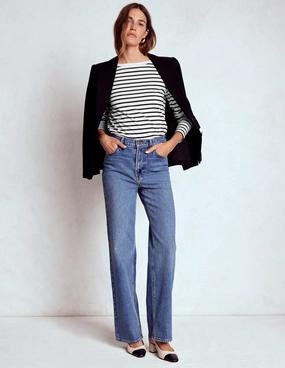 Comfortable Collar StaticResistant Material Olivia Long Sleeve Breton-Ivory, Black