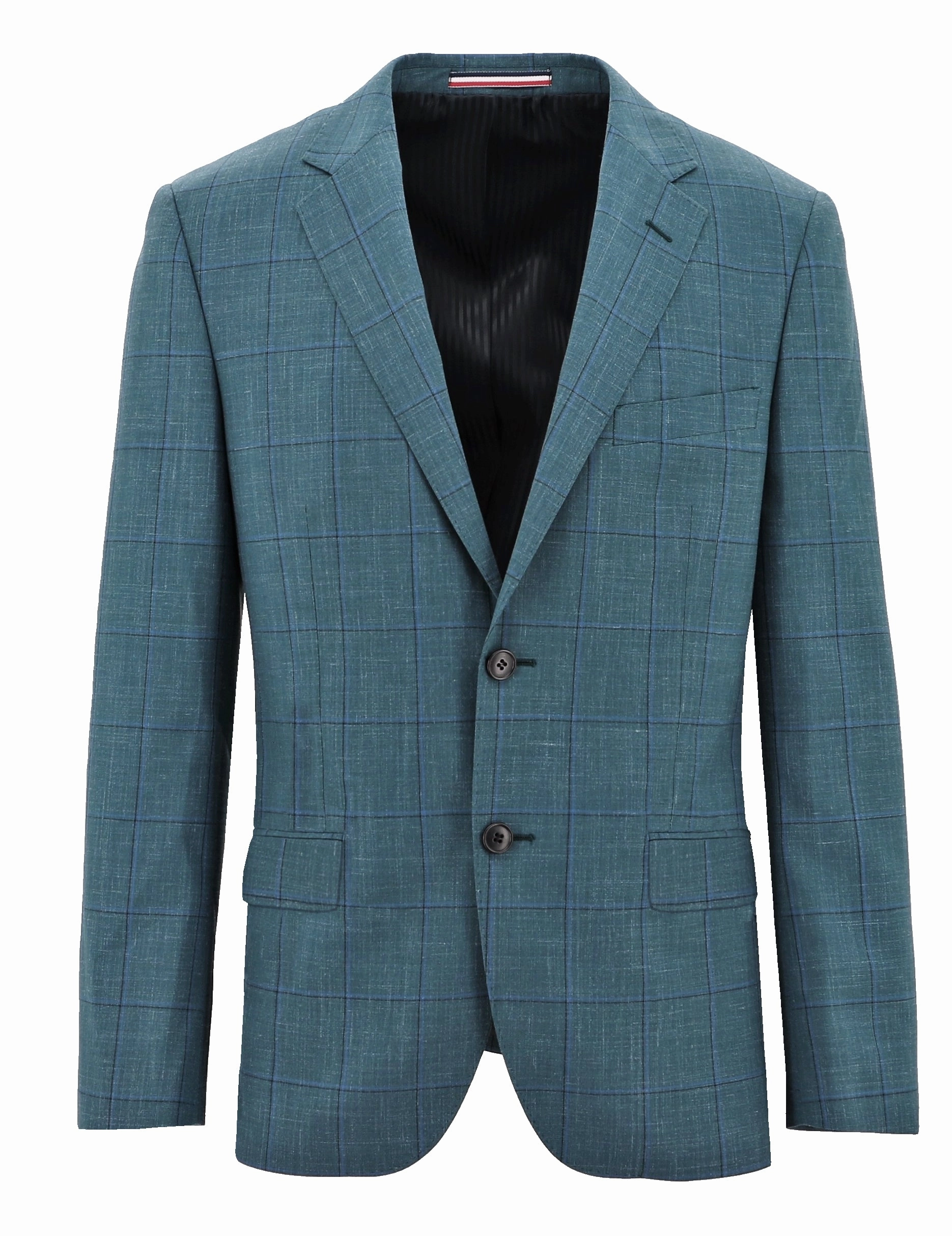 Parker Buggy Teal Checked Sports Jacket Detachable Components Articulated Ergonomic Fit