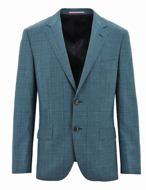 Parker Buggy Teal Checked Sports Jacket Tear Resistant Weave