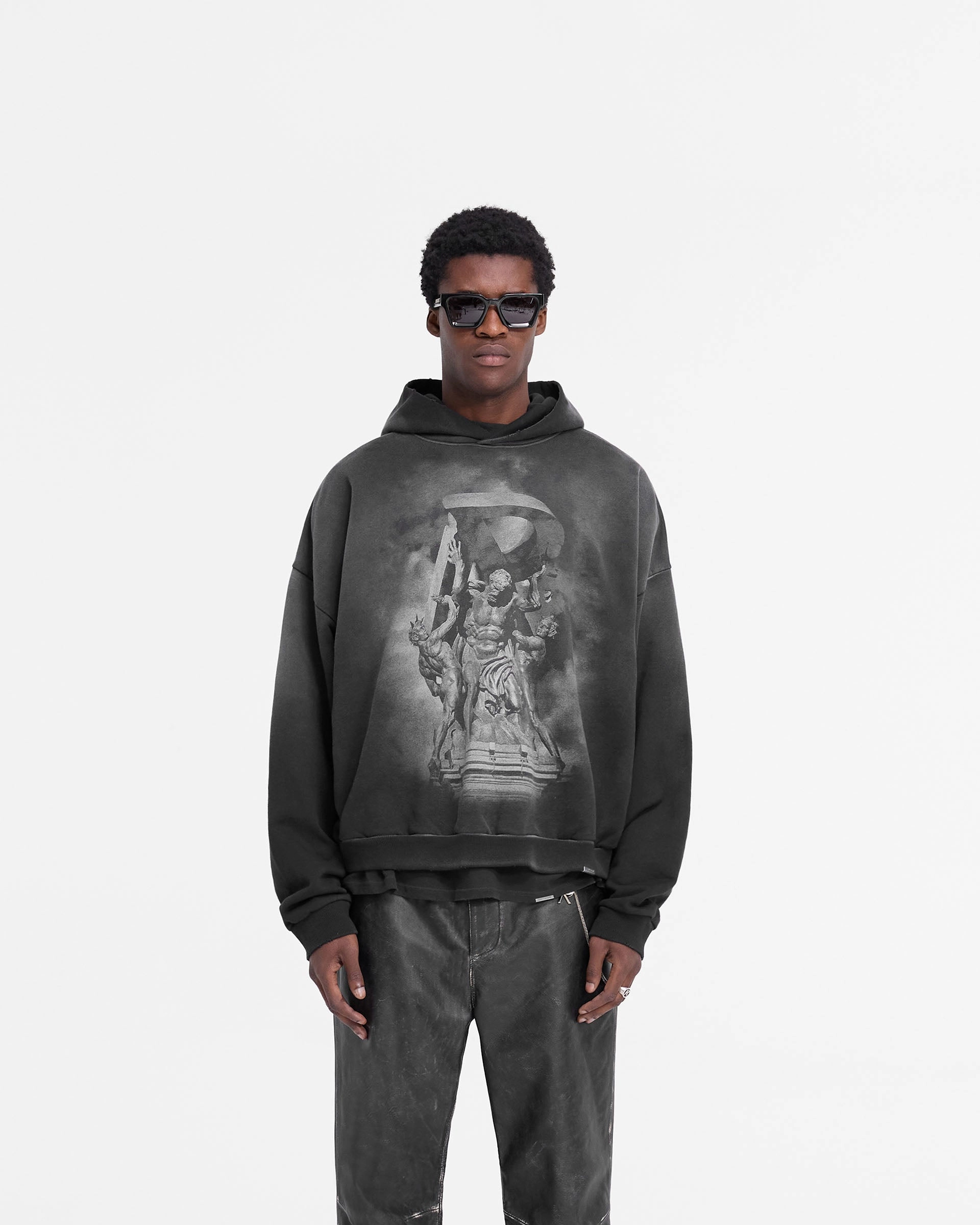 sequined details Atlas Hoodie - Stained Black