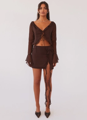 Seasonal Layering My Favourite Part Mini Skirt - Dark Mocha