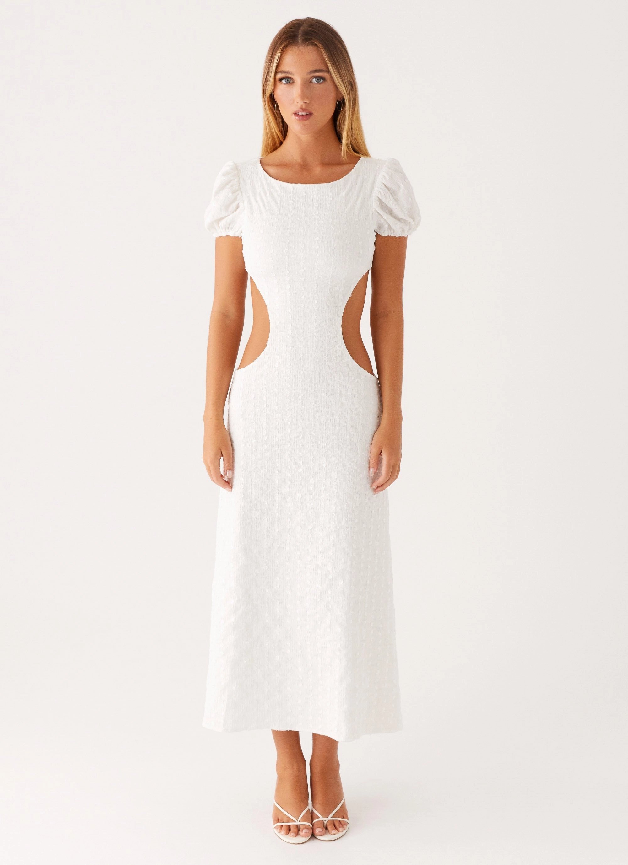 Silky Shape Airy Feel Myley Midi Dress - White