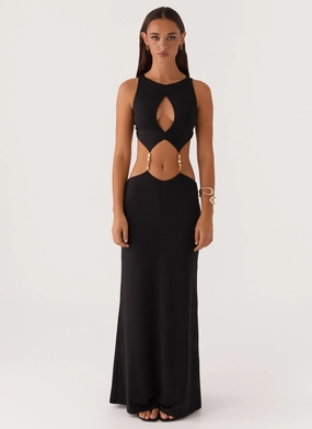 Trendy Layering Nadiya Maxi Dress - Black