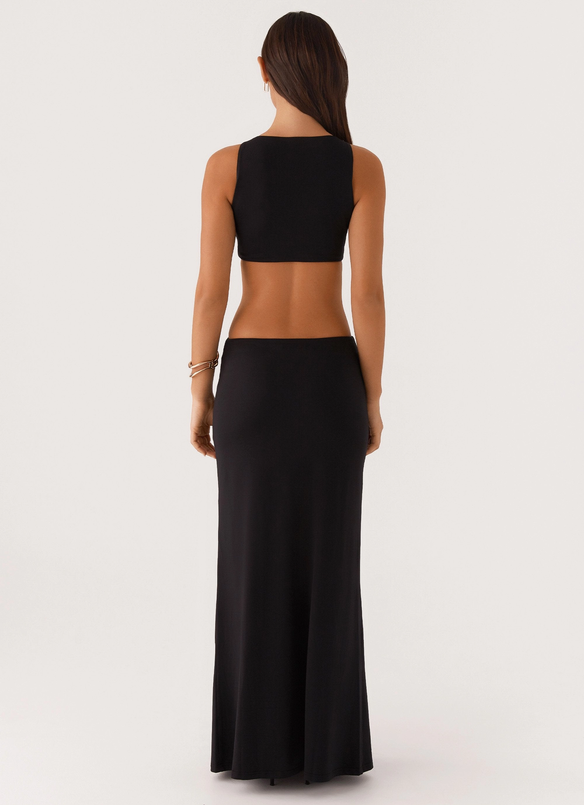Seasonal Wear Layered Comfort Wear Nadiya Maxi Dress - Black