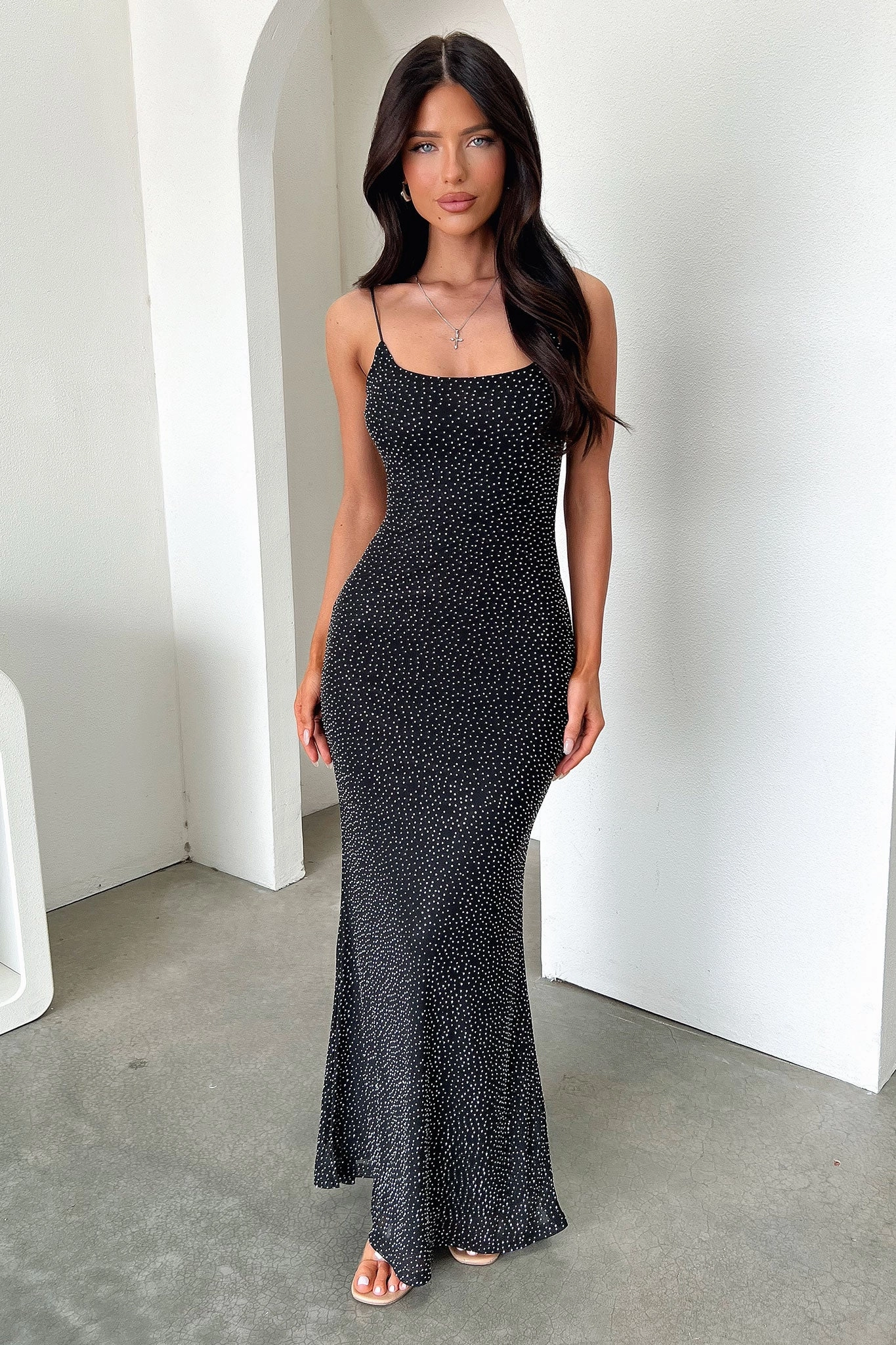 Effortless Fit Sophisticated Comfort Nalani Embellished Maxi Dress - Black