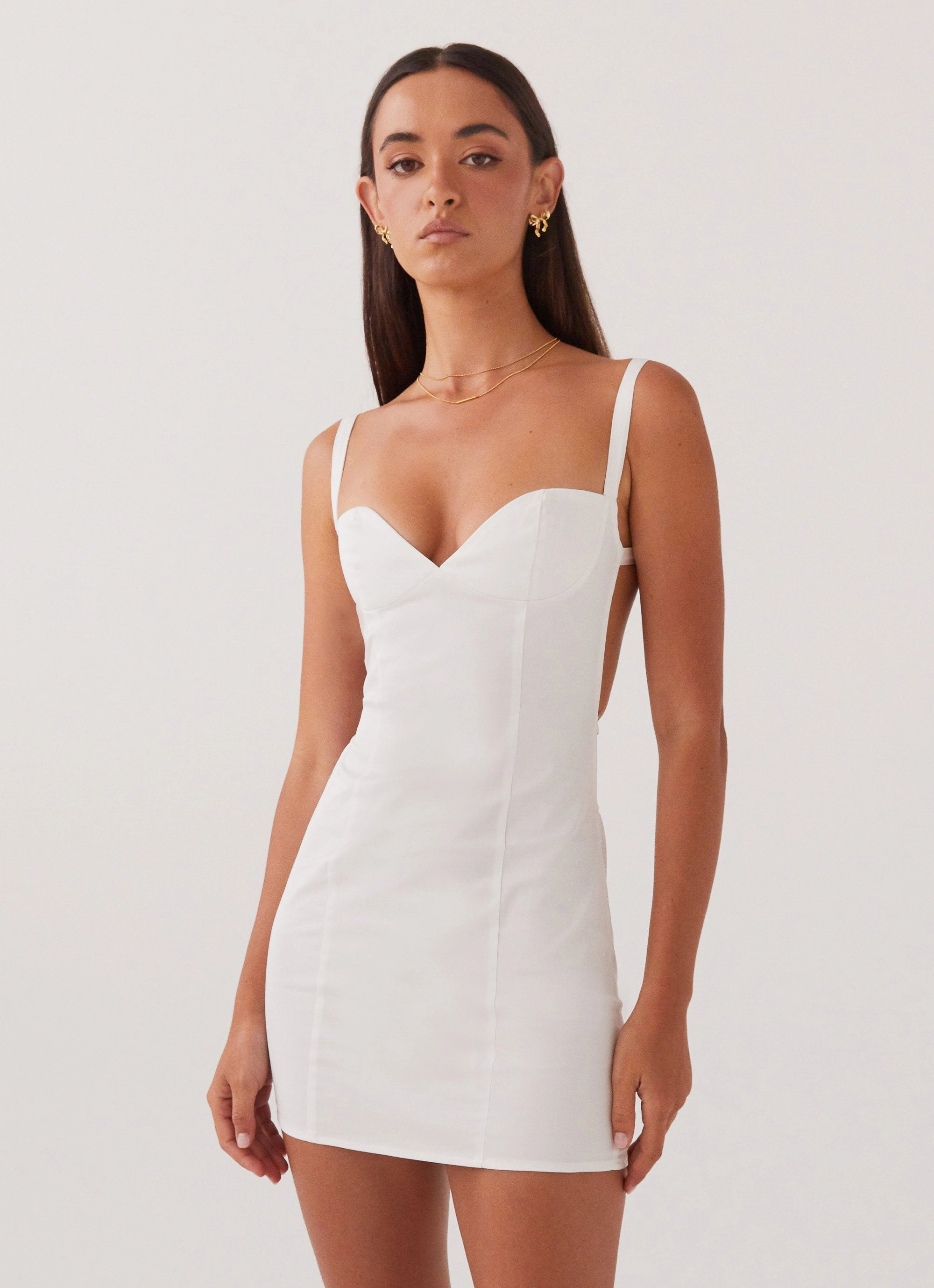 Naomi Backless Mini Dress - White Stylish Pick