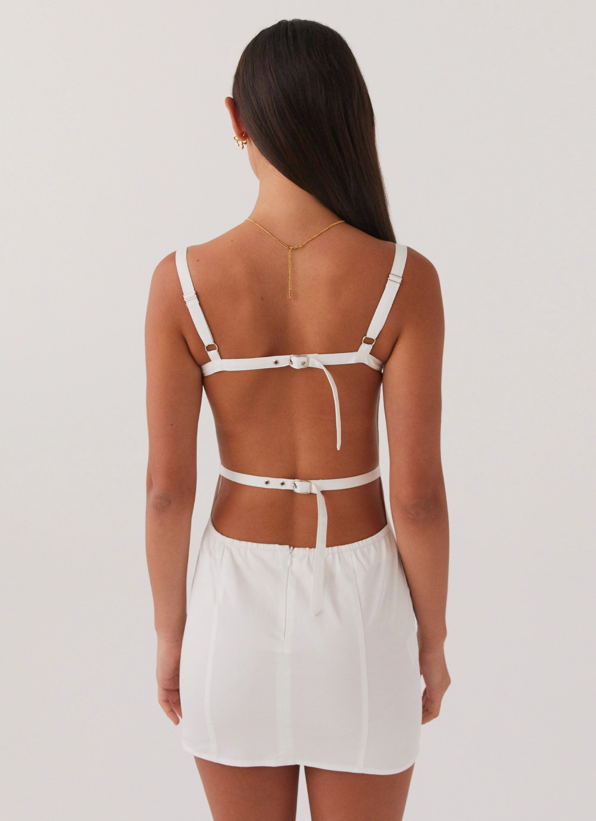 Naomi Backless Mini Dress - White Versatile Edge
