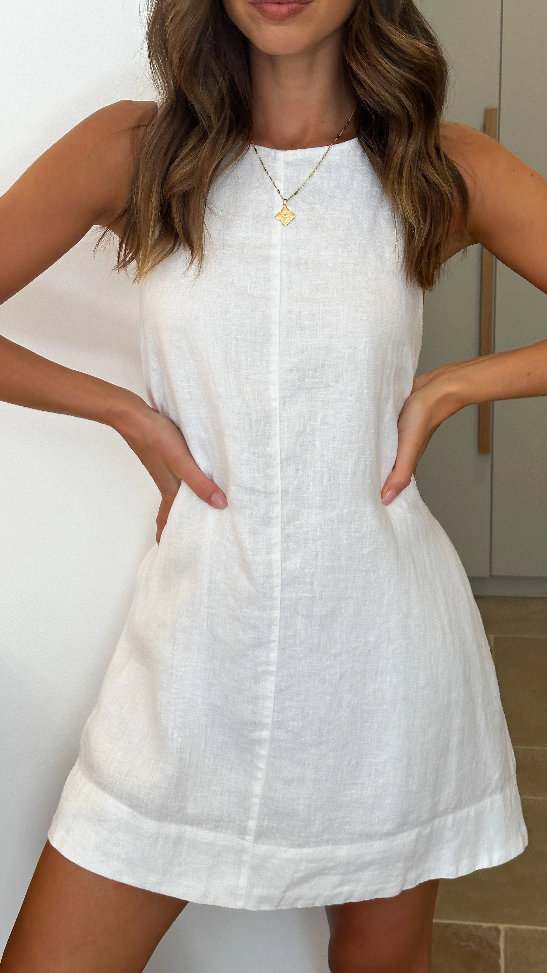 Nemi Linen Dress - White - Nude Lucy Soft-touch daywear Handmade