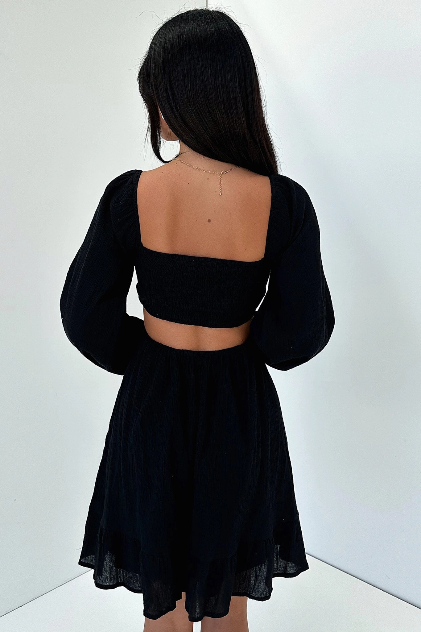 Nicole Dress - Black Workwear Side Ruching