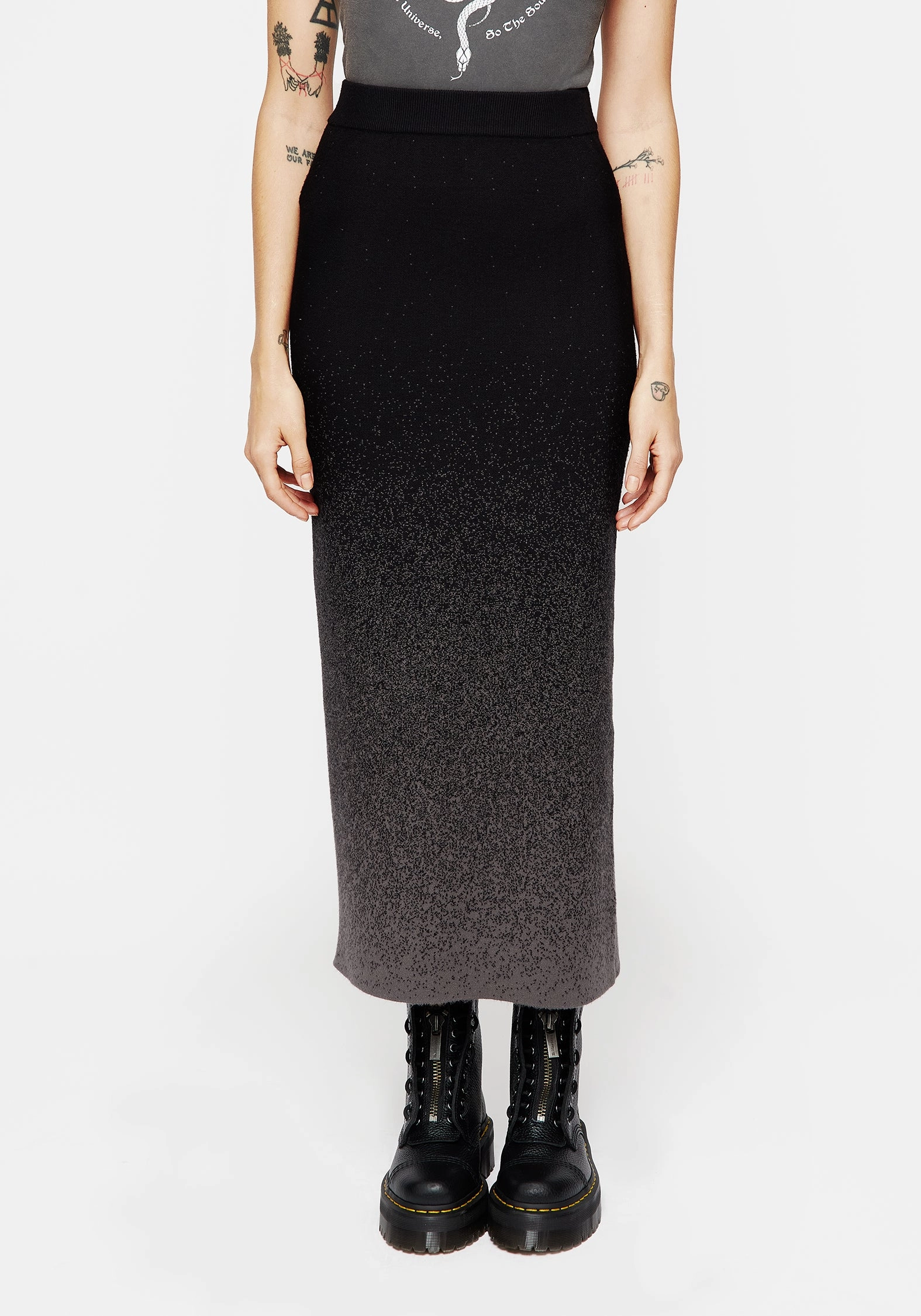 Nightjar Ombre Knit Mermaid Maxi Skirt Artistic Influence