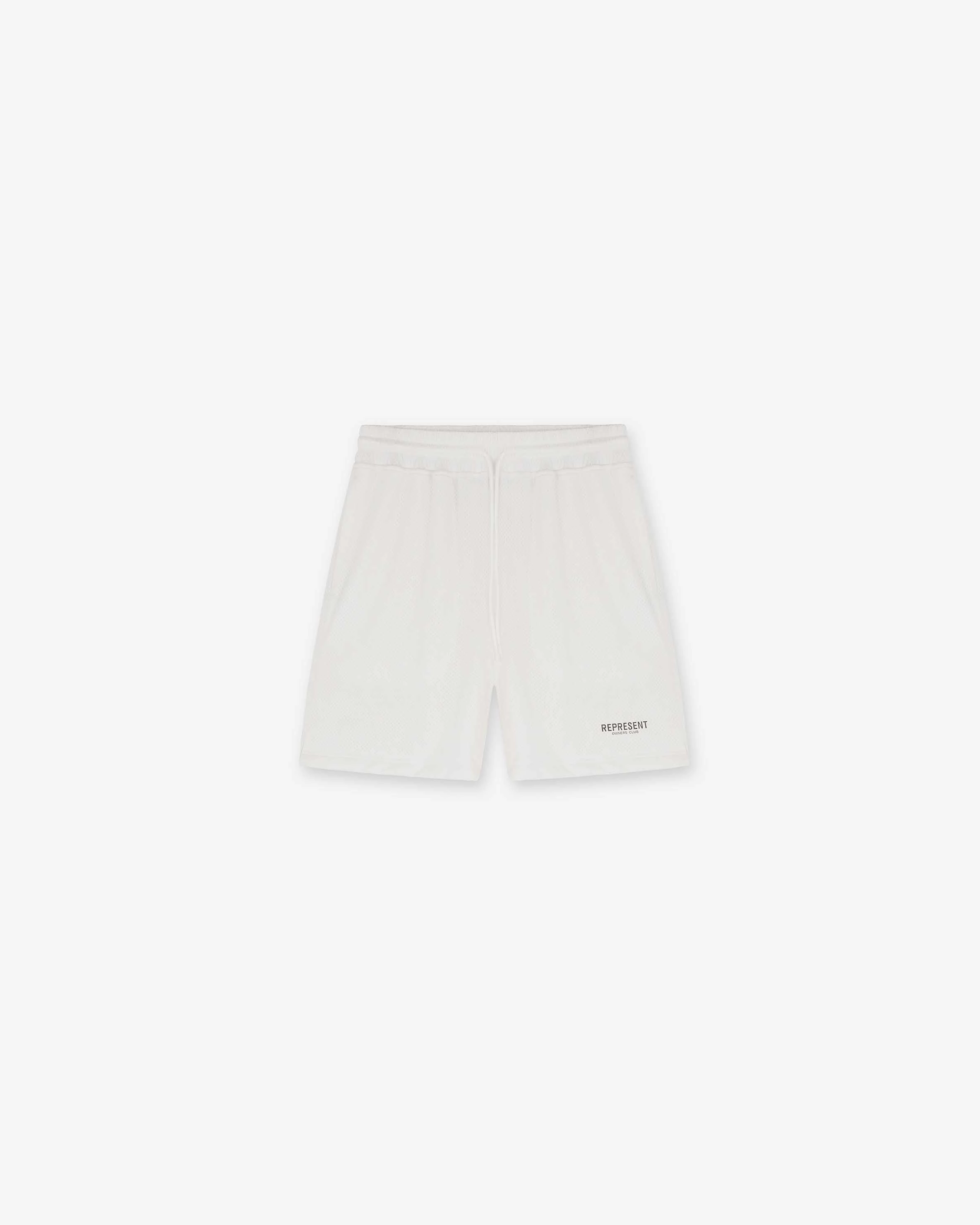Stylish Look Represent Owners Club Mesh Shorts - Flat White