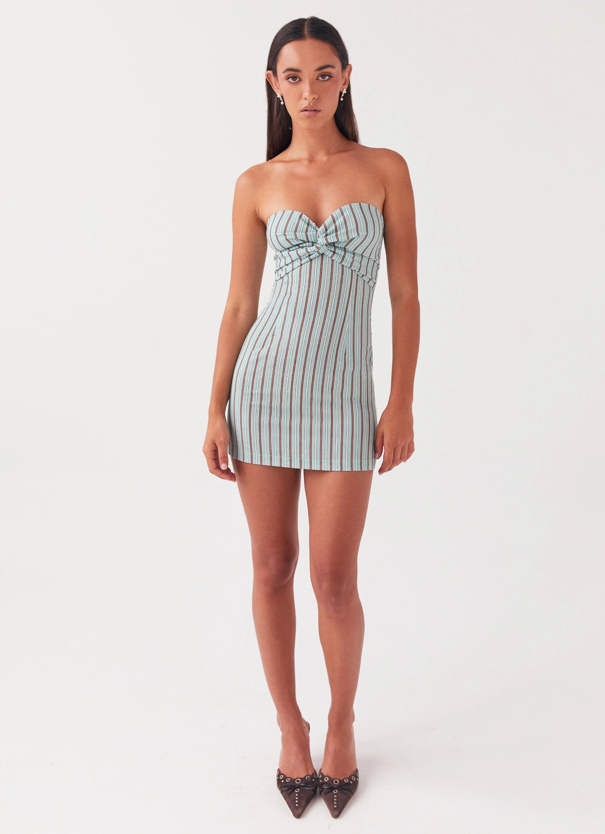 Style Option Noline Linen Mini Dress - Coastal Stripe