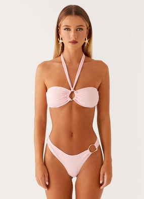 Kivara Bikini Bottoms - Pink 4 Way Stretch Quick Recovery Elastic