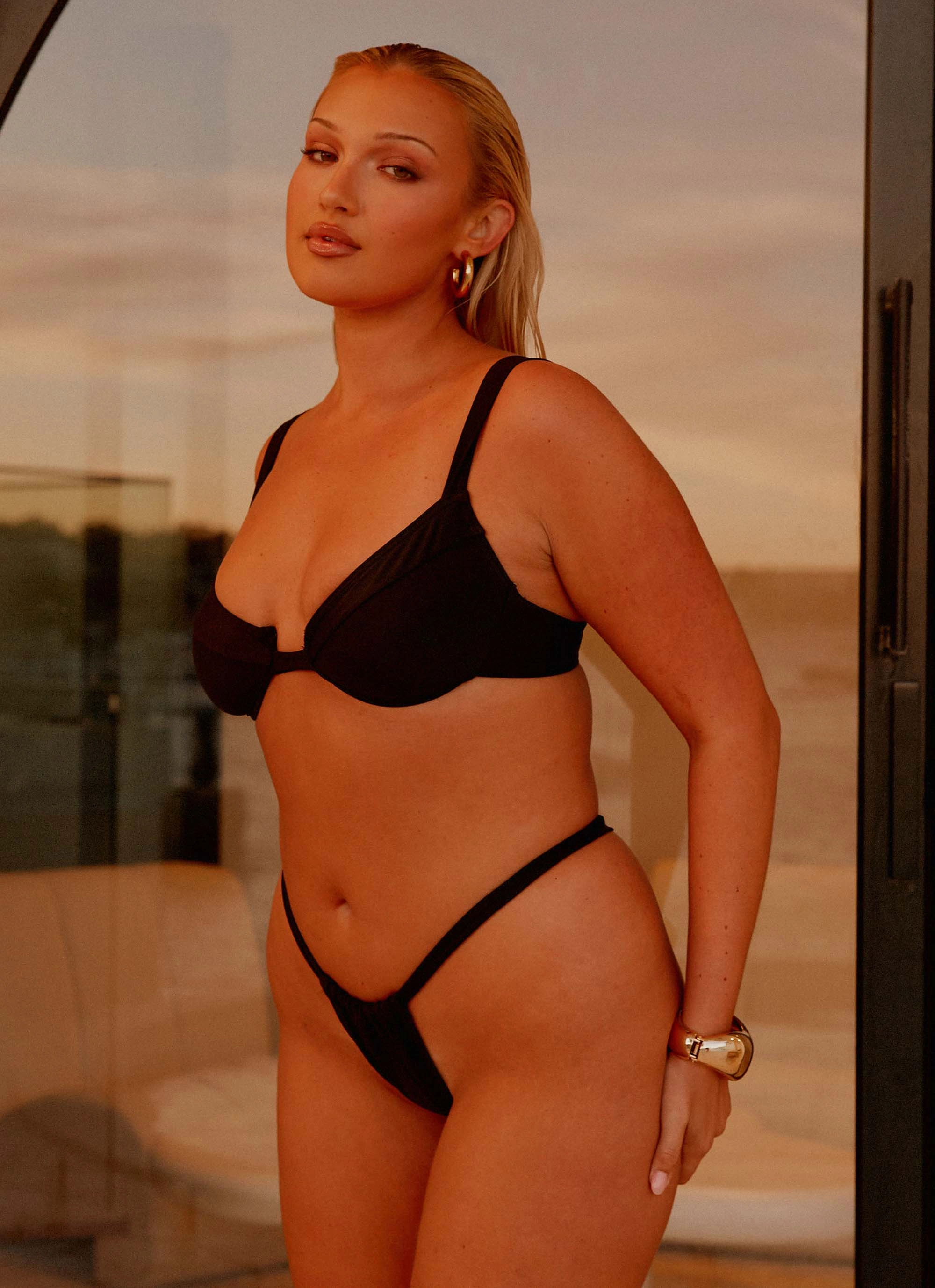 Airlie Balconette Bikini Top - Black Tropical Lifestyle Effortless Glam