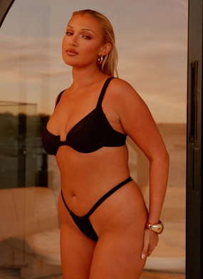Airlie Balconette Bikini Top - Black Tropical Lifestyle Effortless Glam