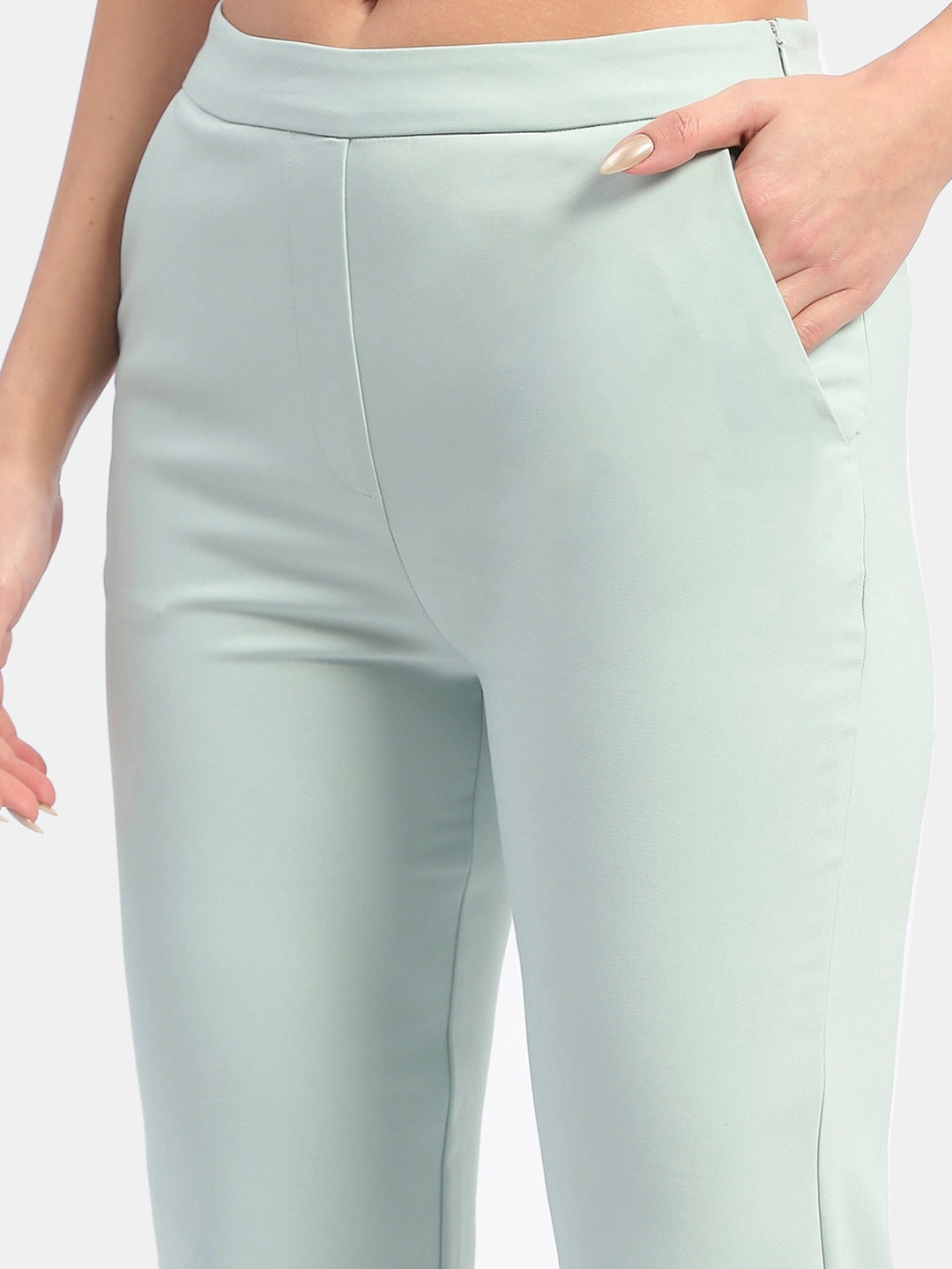 Movement Ease Sport Flex Madame Solid Green Flared Trousers