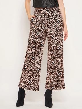 Low-rise style Madame Women Printed Brown Trouser