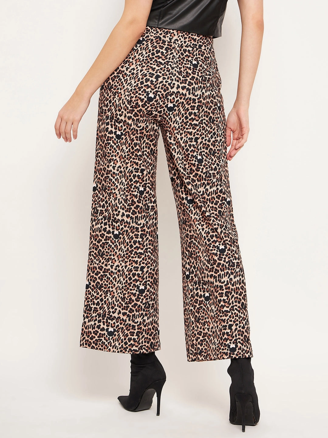 Madame Women Printed Brown Trouser Durable Comfort All-day Flex