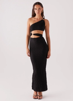 North Haven Maxi Dress - Black Elegant Tailoring Jewel-Tone