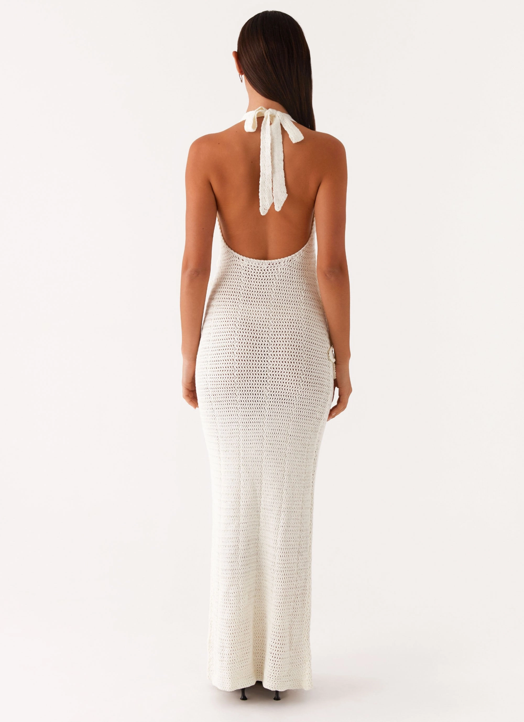 Floral-Pattern Novalee Flower Crochet Maxi Dress - Ivory