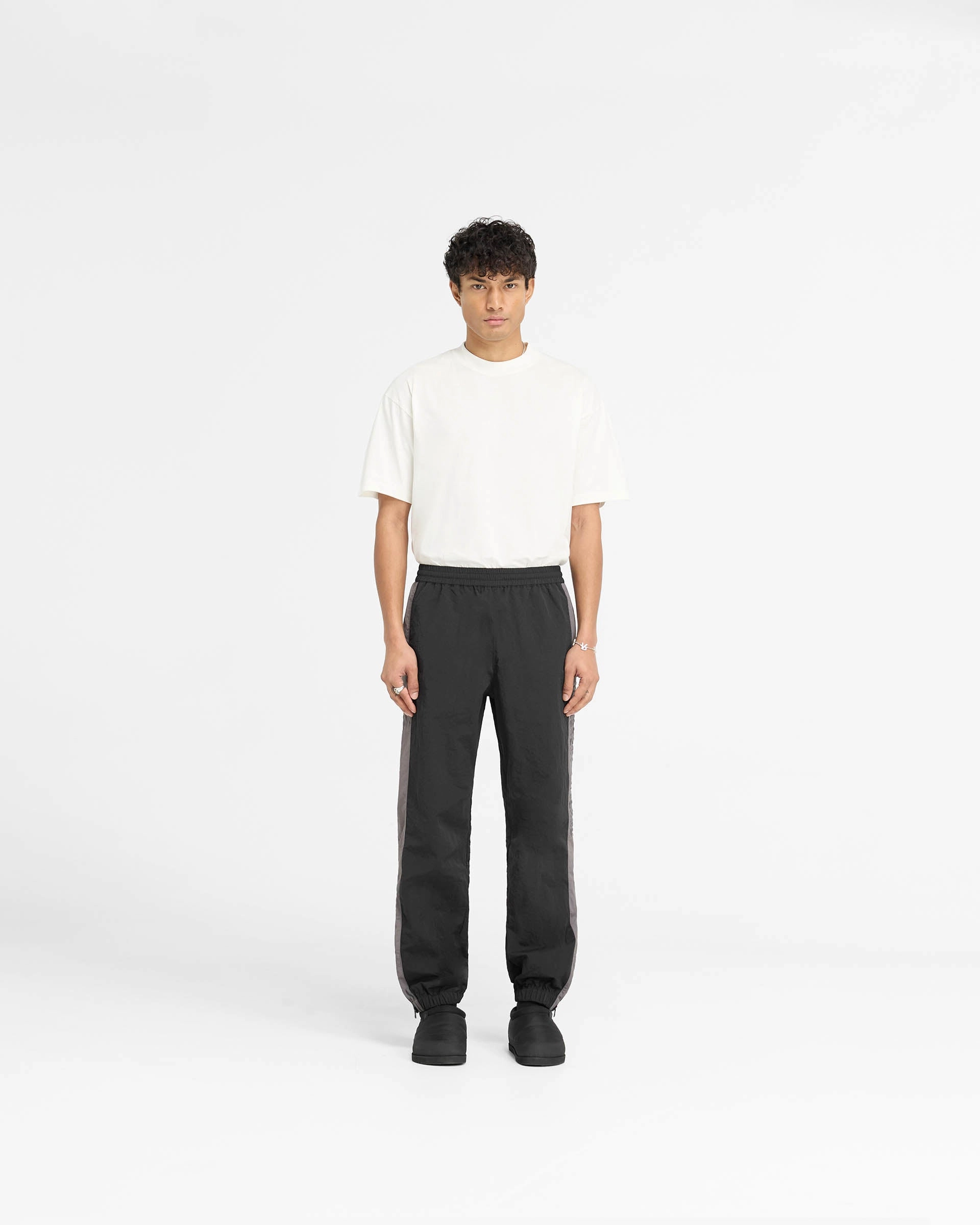 Nylon Track Pant - Black Adjustable loop Urban Look