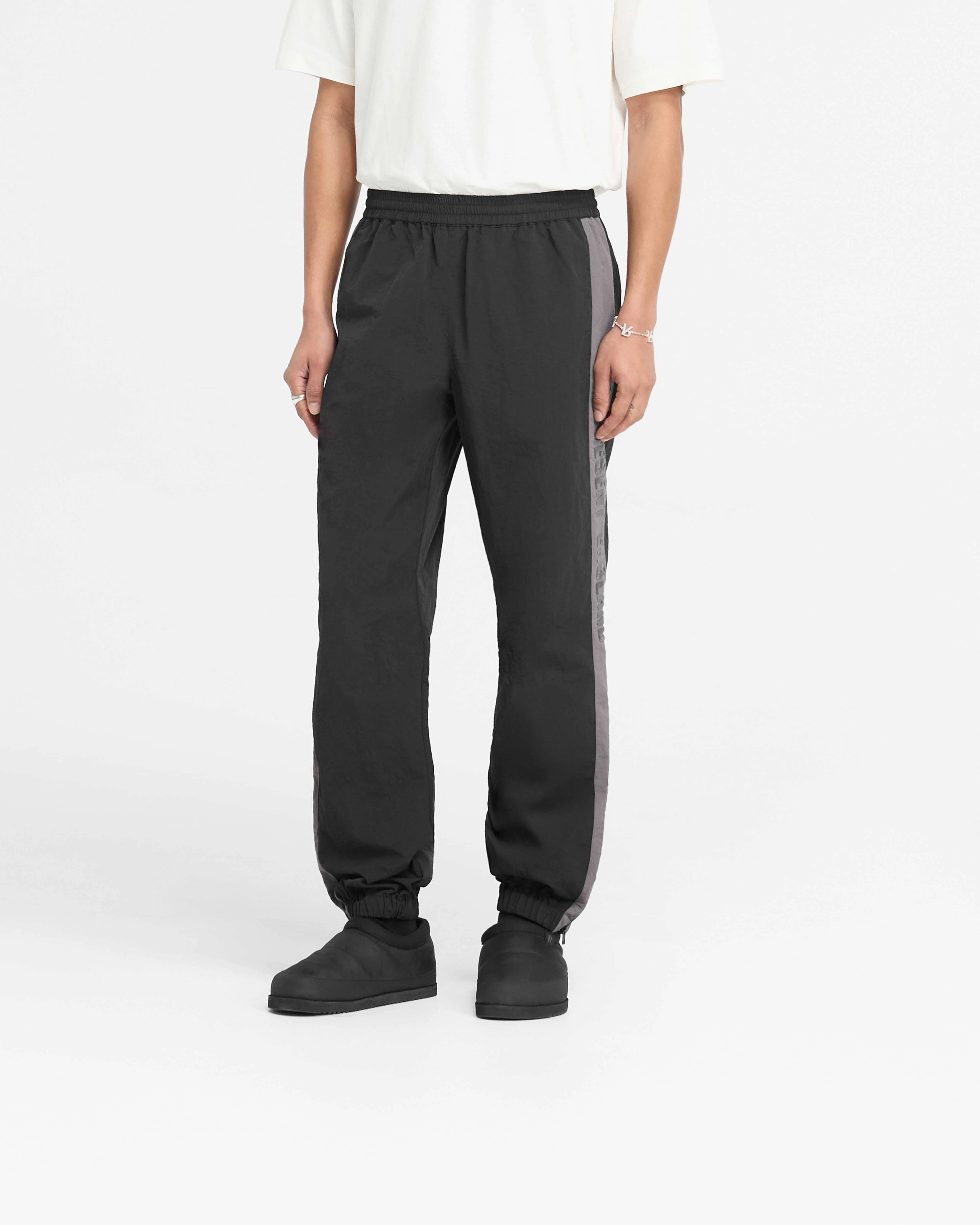 Built-in shorts Wool blend Nylon Track Pant - Black