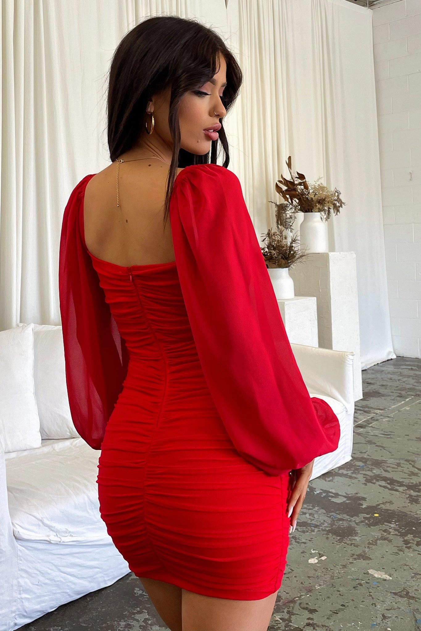 Octavia Dress - Red Relaxed Fit