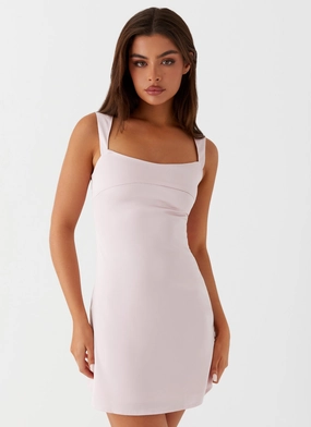 Odette Satin Mini Dress - Pink Neutral palette