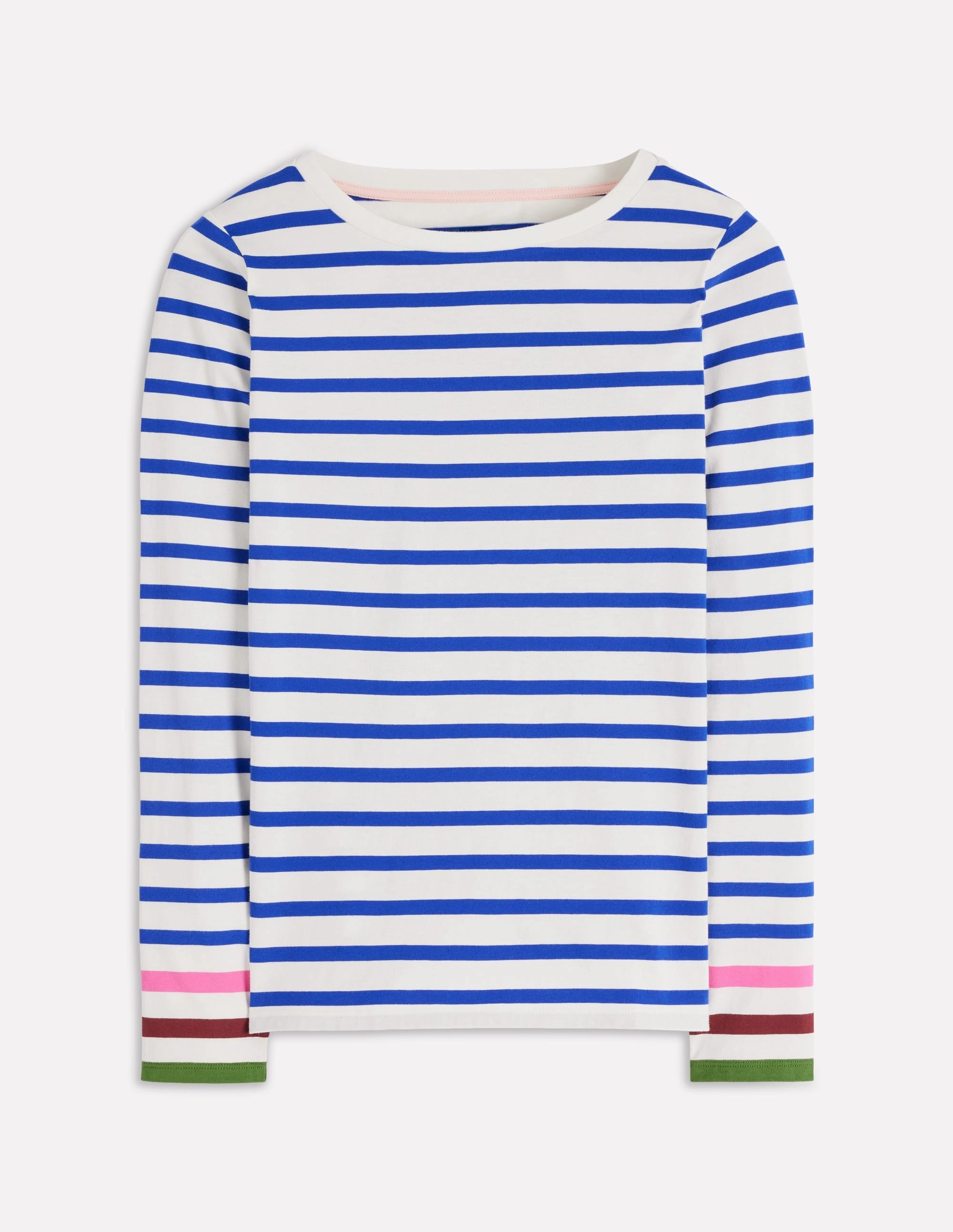 Olivia Long Sleeve Breton-Kingfisher Blue, Multi Cuff Soft Touch Texture Versatile Layering Cut