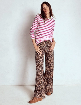 Snag Proof Weave FlatlockSeams Olivia Long Sleeve Breton-Pink Peony Stripe