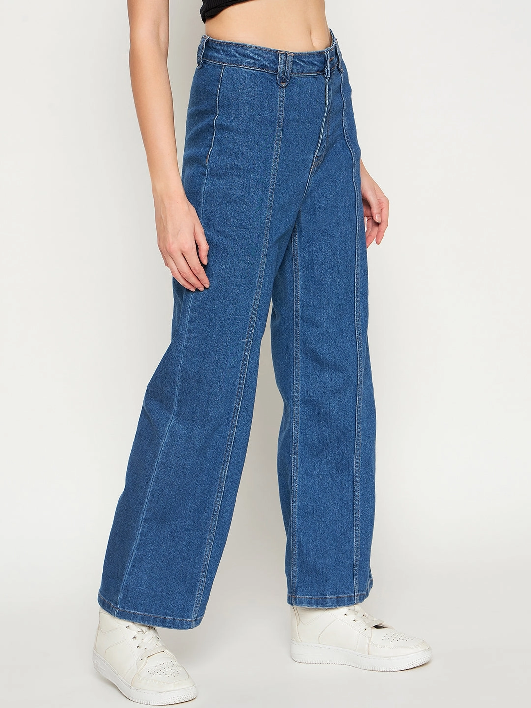 Madame Midblue Wide Leg Denim Everyday Shopping Day Minimalist Style Festival Outfit Loose