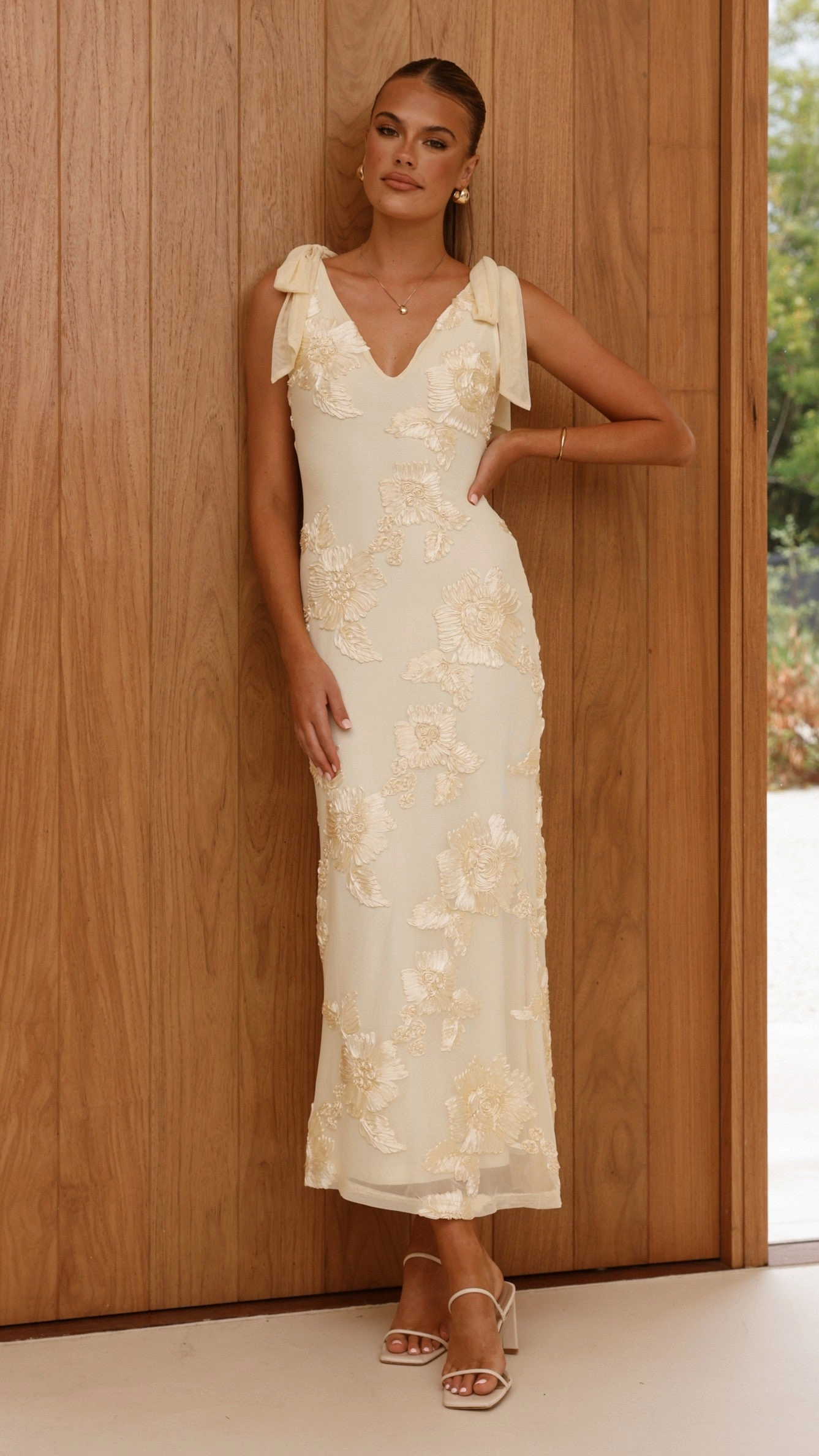 Usha Tie Strap Maxi Dress - Yellow Cool Tone