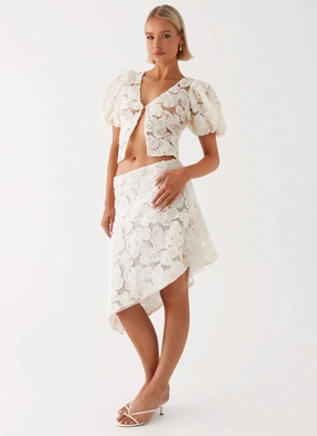 Simple Fashion Fashion Details Orchid Breeze Midi Skirt - Ivory
