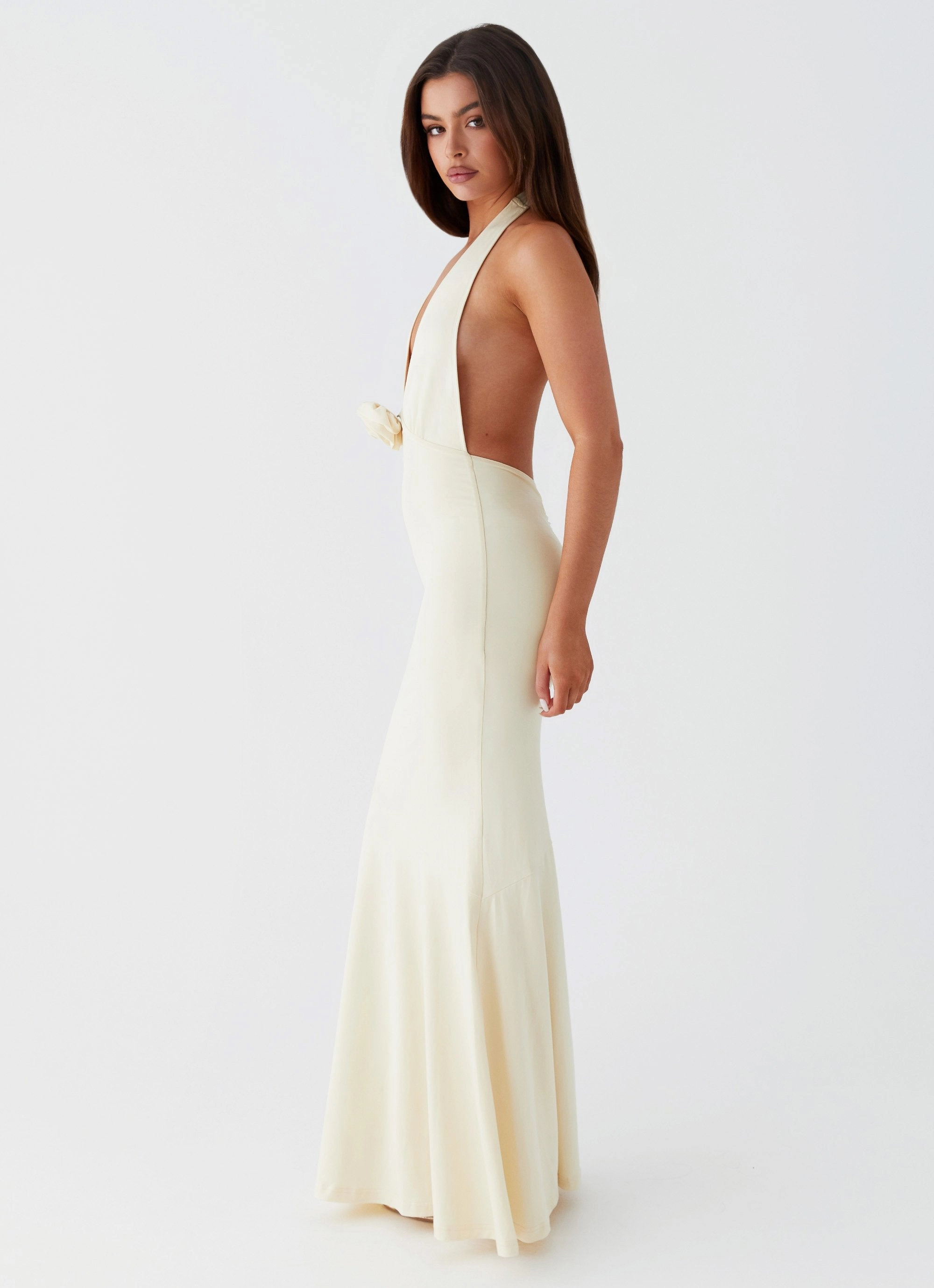 Eliza Rose Maxi Dress - Yellow Feminine Structure Light And Airy