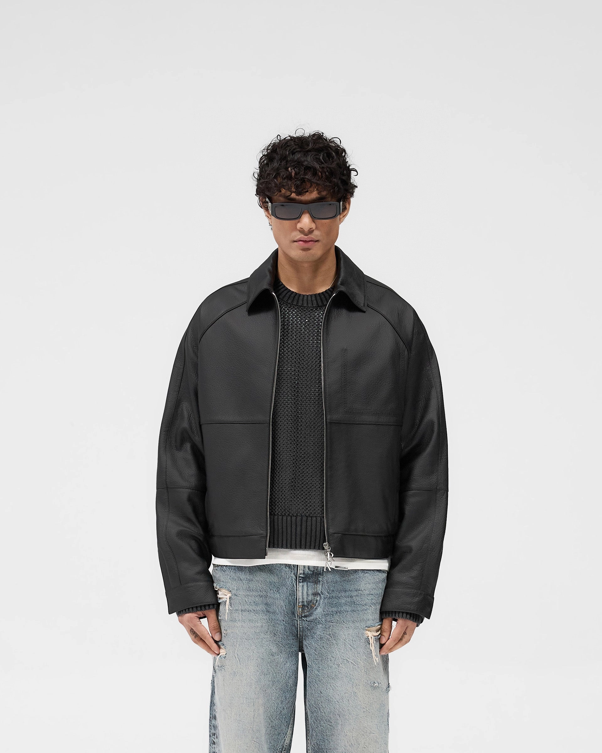 Functional Fit SoftshellMaterial Overdrive Leather Jacket - Black